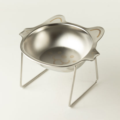 PAW Food Bowls - Single Cat Bowl in Stand - Stainless Steel (304)