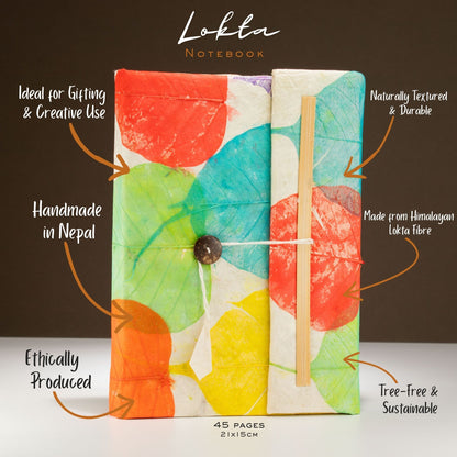 Lokta Colorful Leafs Notebook – Large