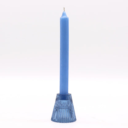 Pair of Flip Dinner Candle / Tealight Holders - Royal Blue