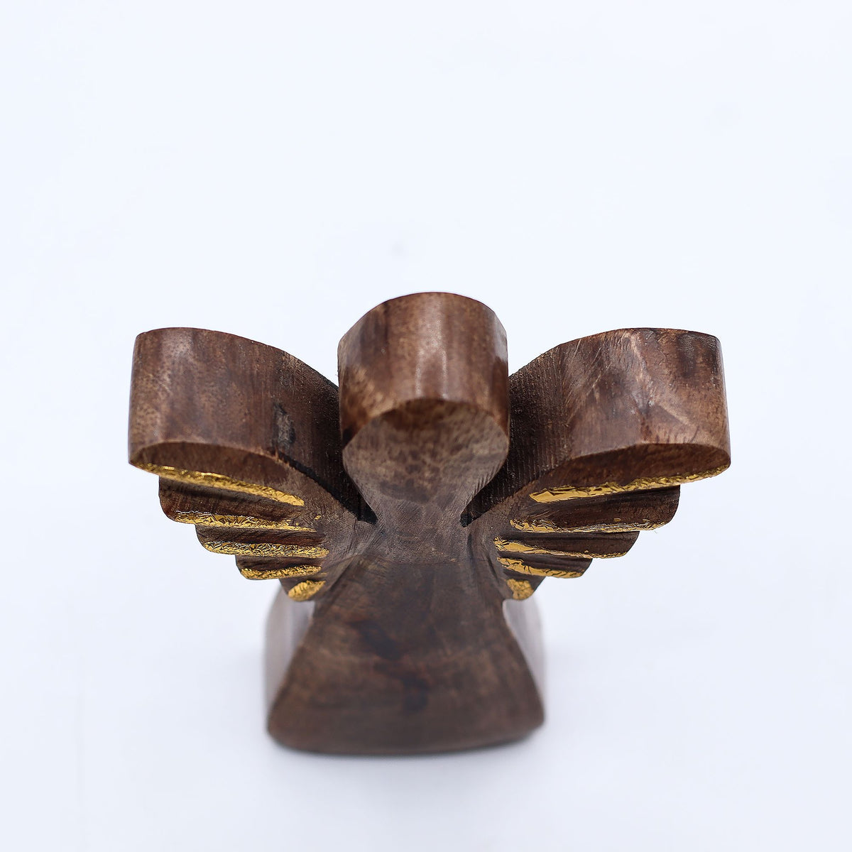 Small Mango Wood Angel - Gold Decor (12cm)