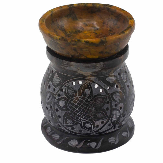 Soapstone Oil Burner 10cm - Mandala Flower