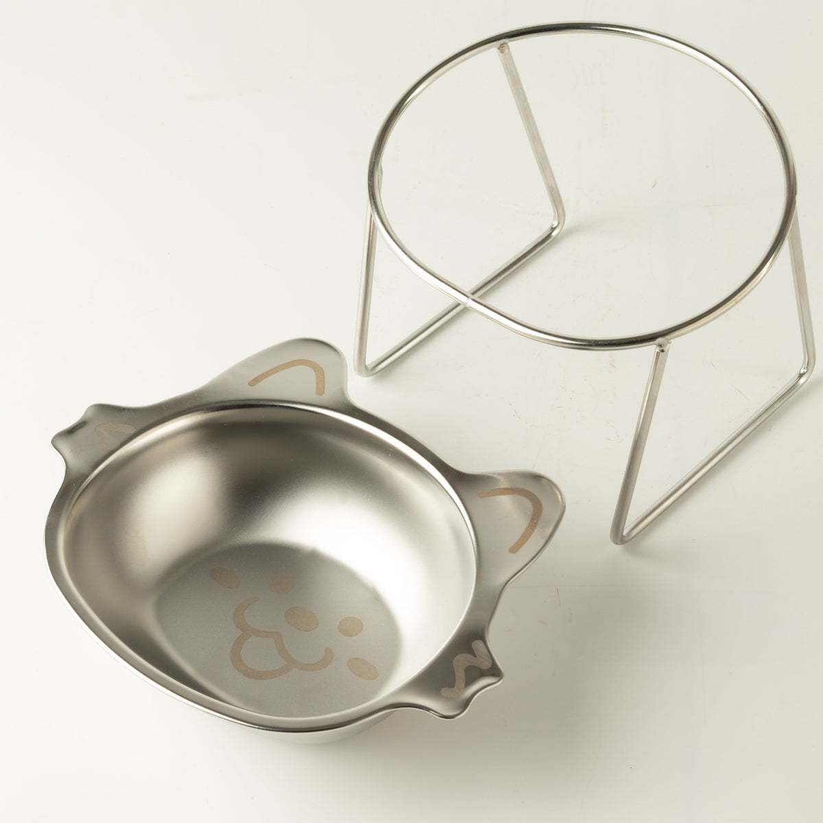 PAW Food Bowls - Single Cat Bowl in Stand - Stainless Steel (304)