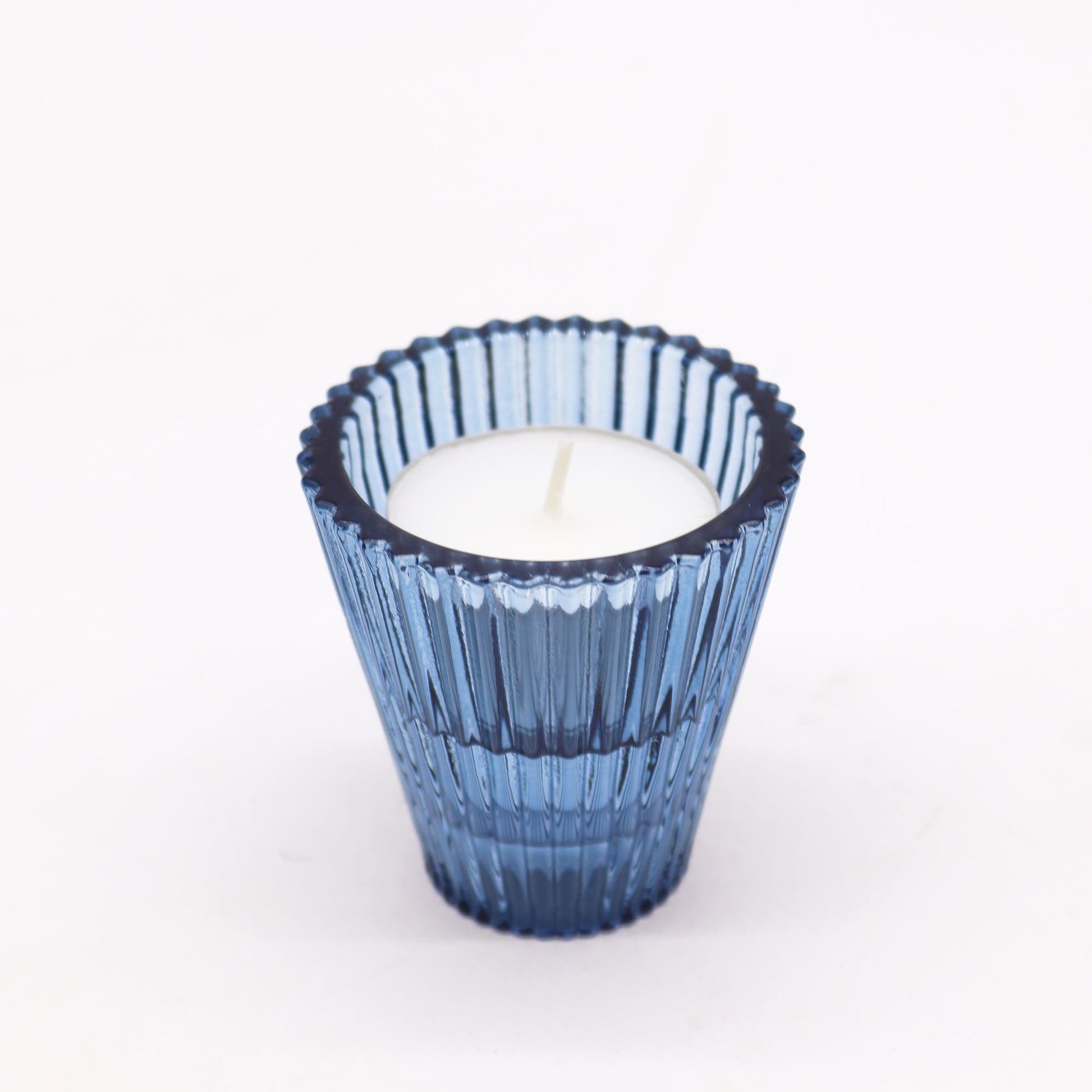 Pair of Flip Dinner Candle / Tealight Holders - Royal Blue