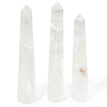 Gemstone Six Face Obelisk Poins approx 17cm - Rock Crystal