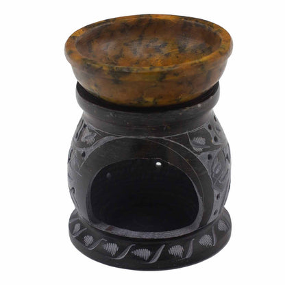 Soapstone Oil Burner 10cm - Mandala Flower