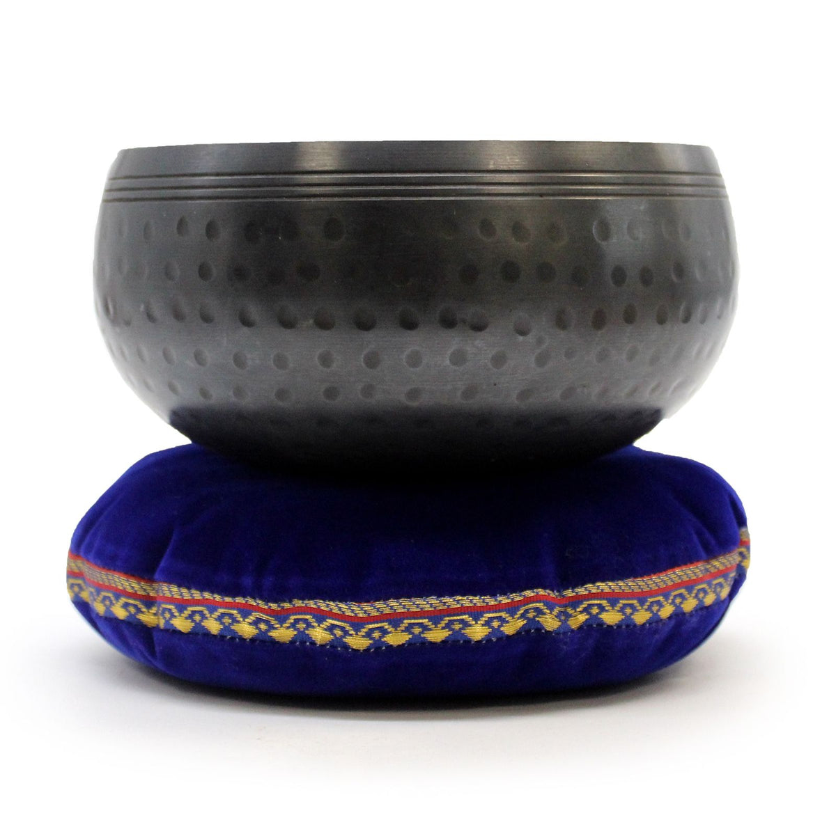 Singing Bowl Velvet Cushion - 16cm - Assorted Colours