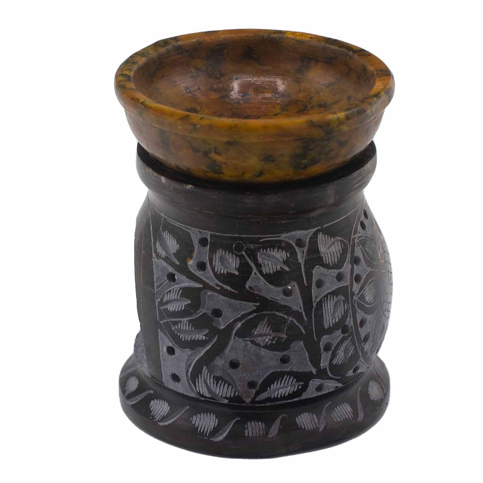 Soapstone Oil Burner 10cm - Mandala Flower