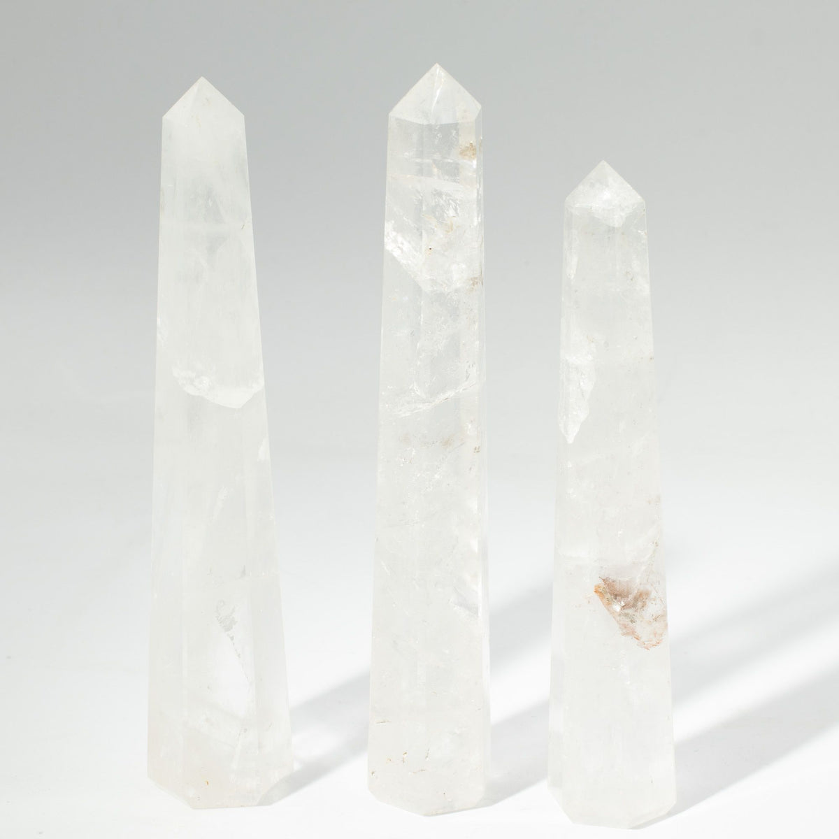 Gemstone Six Face Obelisk Poins approx 17cm - Rock Crystal