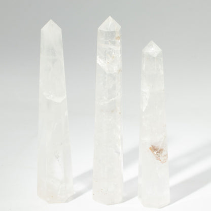 Gemstone Six Face Obelisk Poins approx 17cm - Rock Crystal