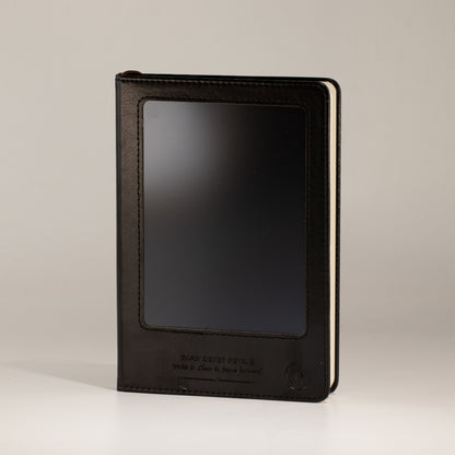A5 Intention Note Book - LCD Wipe Screen - Black Leather Effect - 80 Leafs