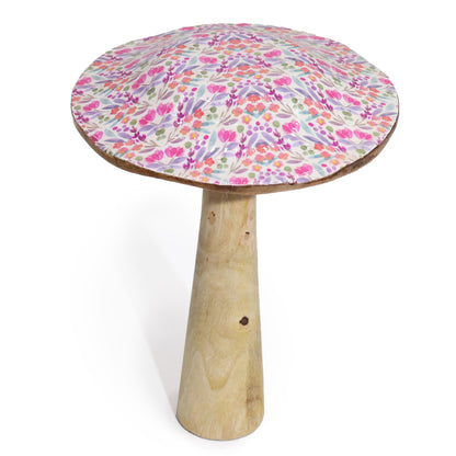 Large Wooden Mushroom - 20cm - Pretty Floral