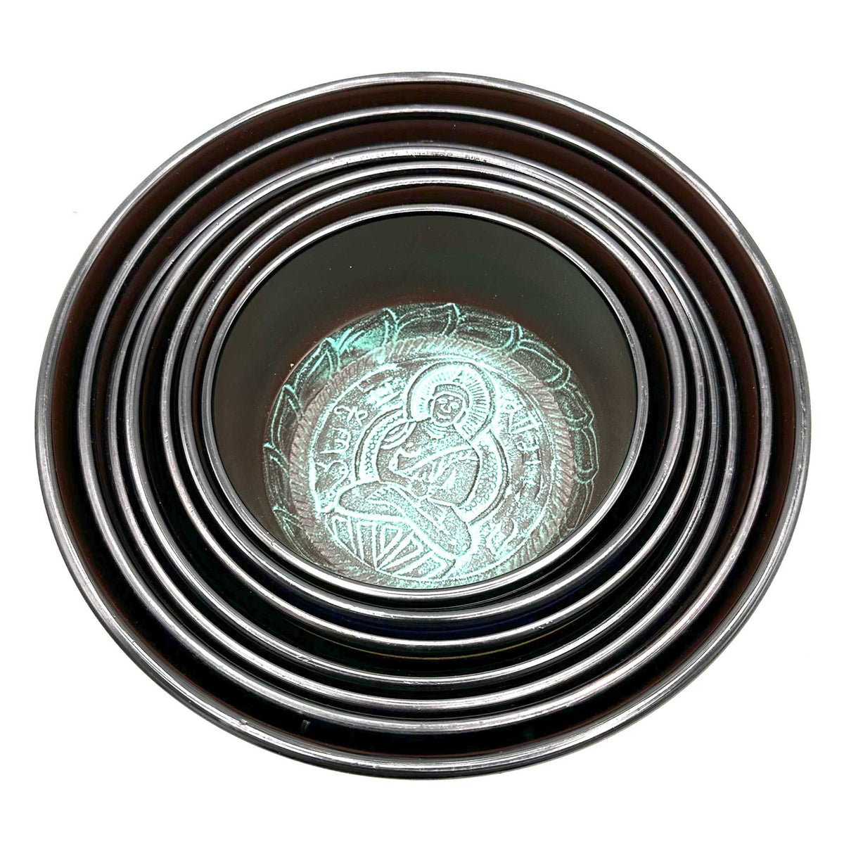 Large Set of Seven Chakra Singing Bowls (19.5-35cm)