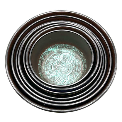 Large Set of Seven Chakra Singing Bowls (19.5-35cm)