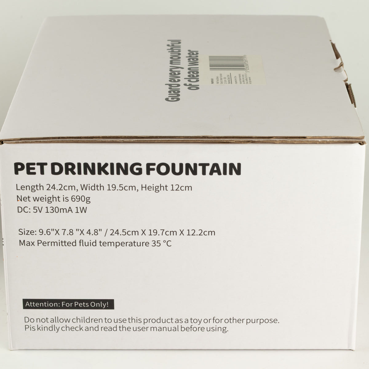 PAW Food Bowls - Electric Water Fountain 2.5 Liter - USB - Stainless Steal (304)