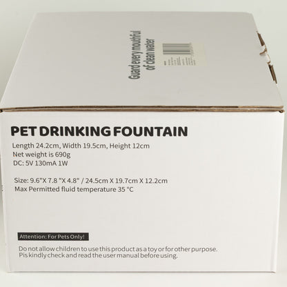 PAW Food Bowls - Electric Water Fountain 2.5 Liter - USB - Stainless Steal (304)