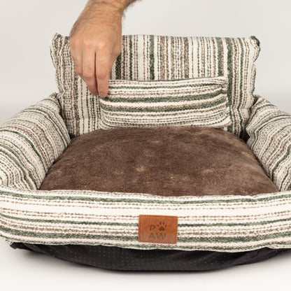 PAW Bed – Small Sofa – Brown Stripes – 50 × 50 × 26cm