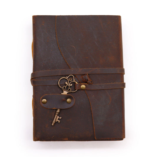 Oiled Leather & Key - 200 pages decle-edged - 18x13cm