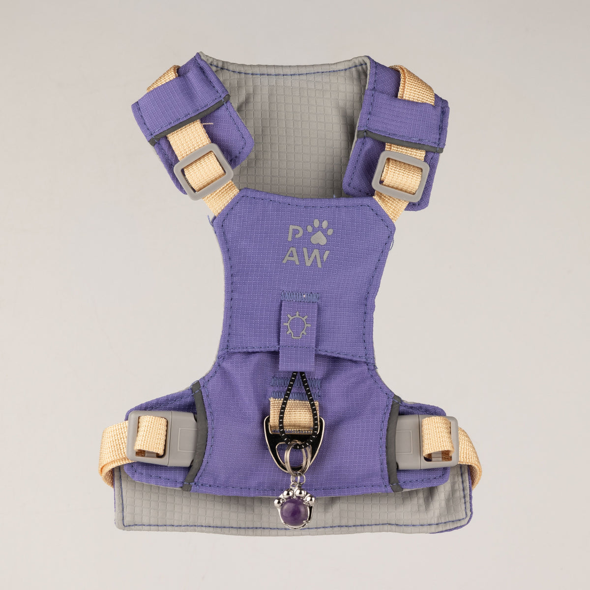 PAW - S (4-8Kg) Dog Step-in Guardian Harness with Reflective Mesh - Lavender - Amethyst Charm