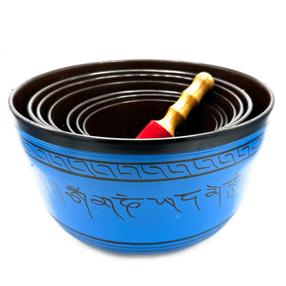 Large Set of Seven Chakra Singing Bowls (19.5-35cm)