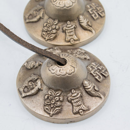 Premium Brass Tibetan Tingsha - Lucky Symbols - approx 6cm (155gm)
