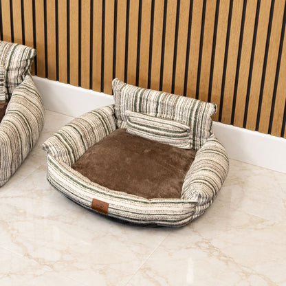 PAW Bed – Small Sofa – Brown Stripes – 50 × 50 × 26cm