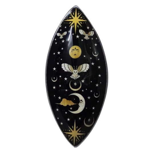 Enamelled Aluminum Incense Bowl - Enchanted Night Owl