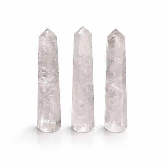 Gemstone Six Face Obelisk Point approx 11cm  - Clear Quartz