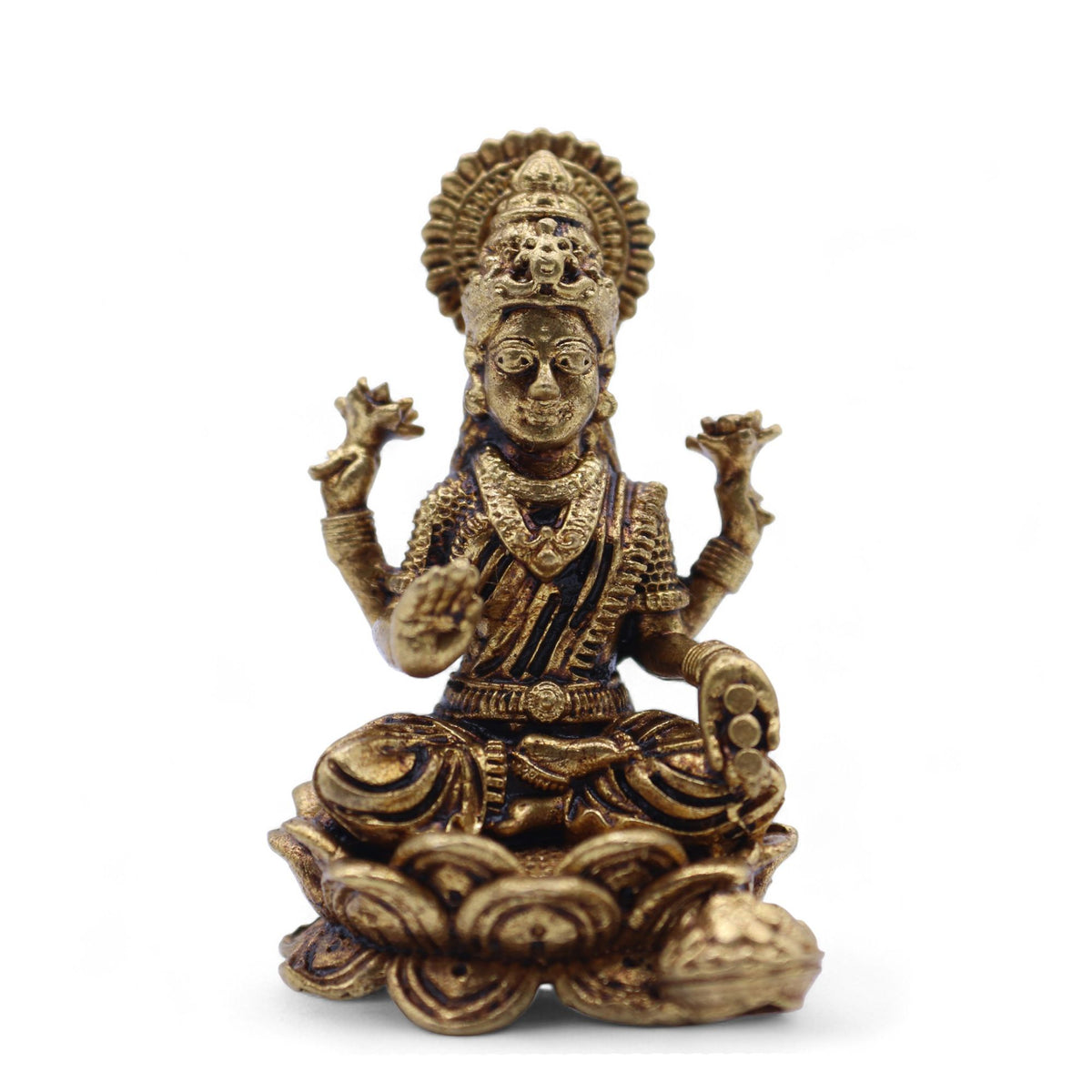 Brass Miniature Gods - Laxmi (22gms)  - 37mm