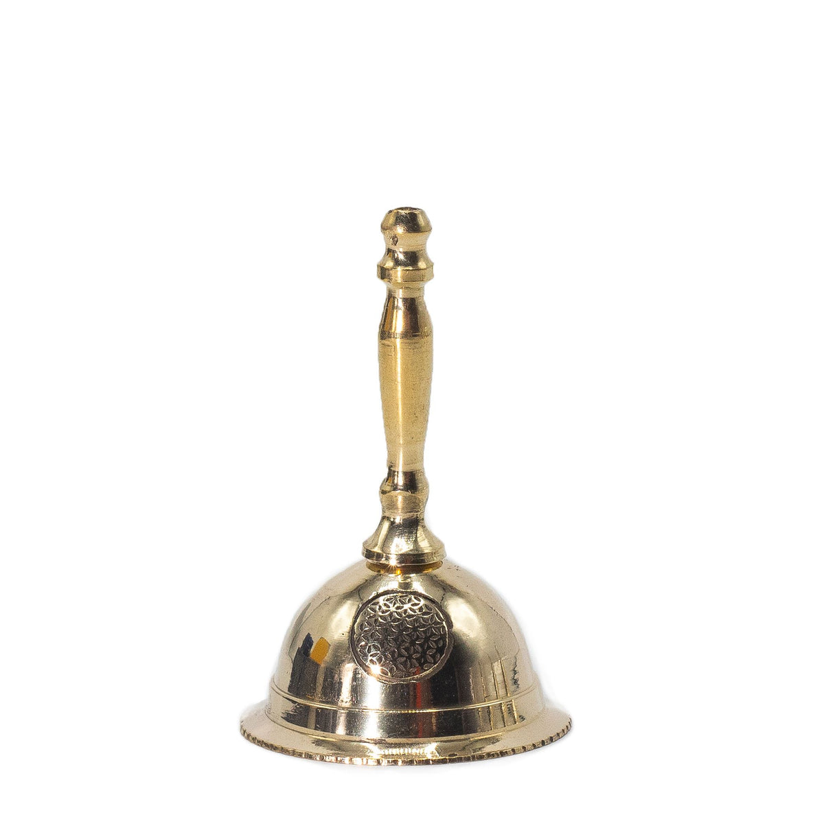 Small Altar Brass Bell - Flower of Life - 7cm