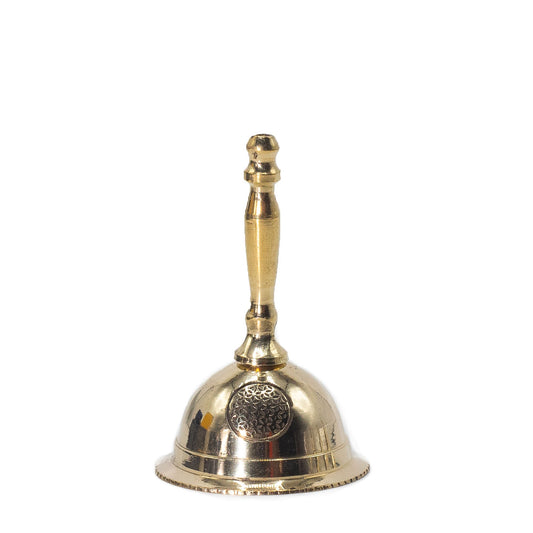 Small Altar Brass Bell - Flower of Life - 7cm