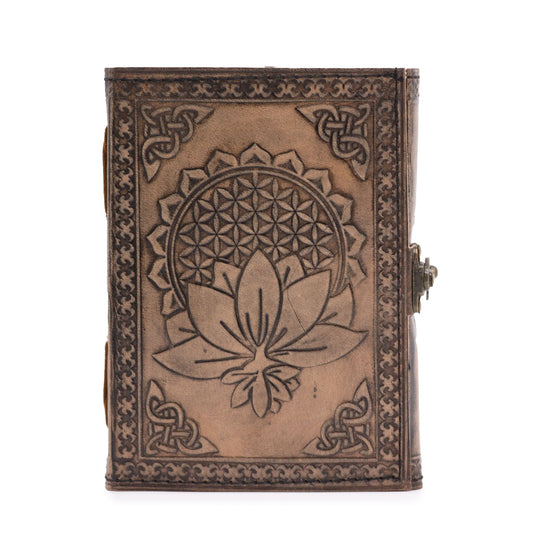 Lotus Mandala - Esoteric Notebook - Antique Grey - 200 pages Stich Edge- 17.5x12.5cm