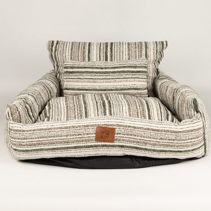 PAW Bed – Medium Sofa – Brown Stripes – 60 × 60 × 28cm