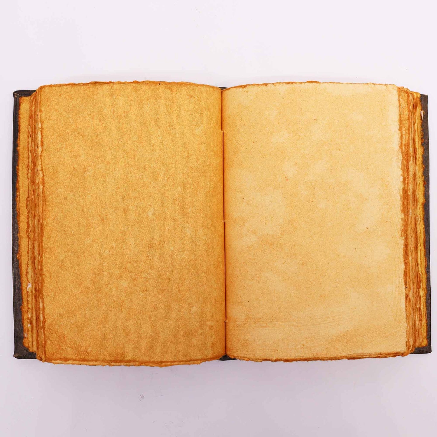 Hefty Brown Tan Book - Zinc Triple Moon Decor - 200 Deckle Edges Pages - 26x18cm