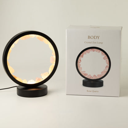 Gemstone Halo Lamp - Zen Body - Rose Quartz