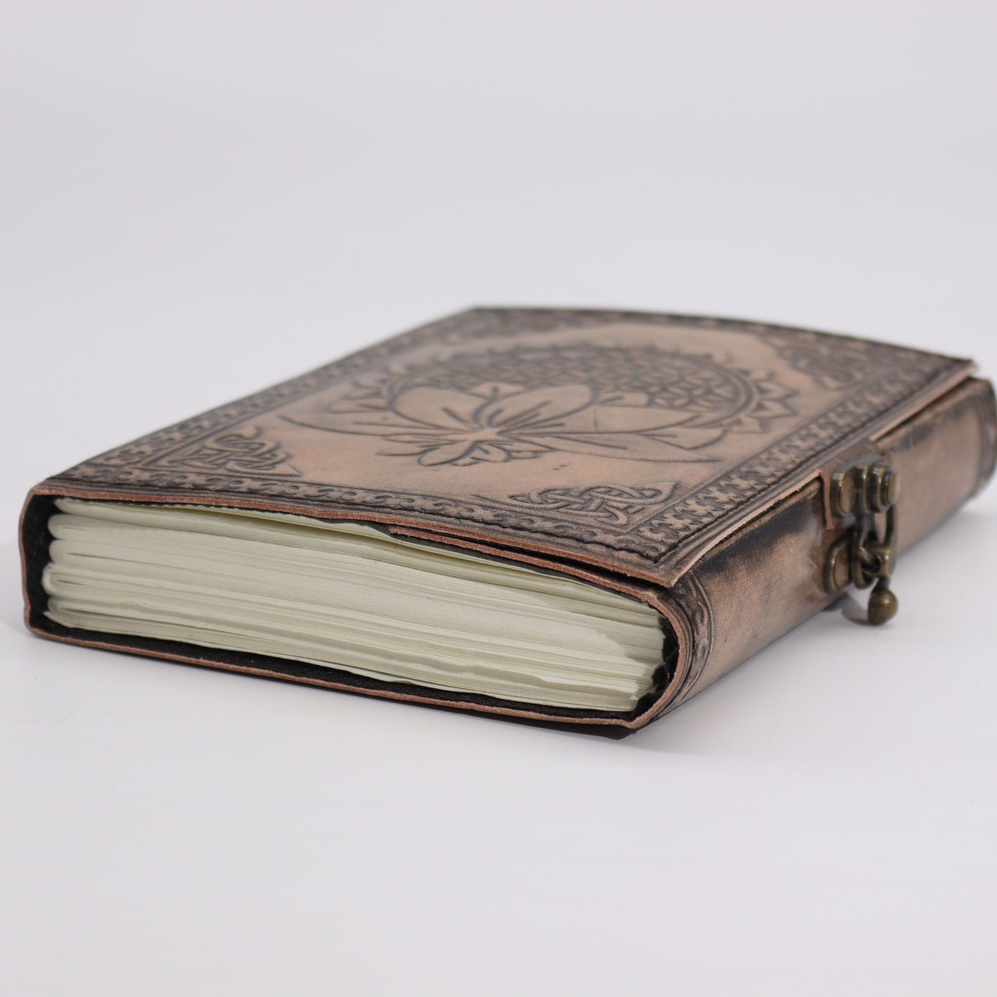 Lotus Mandala - Esoteric Notebook - Antique Grey - 200 pages Stich Edge- 17.5x12.5cm