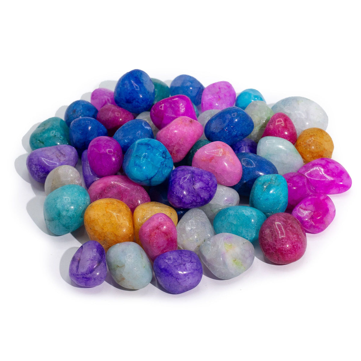 Bulk Treated Mixed Crackle Quatz- 1kg (aprox. 70 stones)