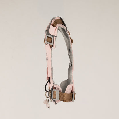 PAW - XS (2-4Kg) Dog Step-in Guardian Harness with Reflective Mesh - Soft Pink - Rose Quartz Charm