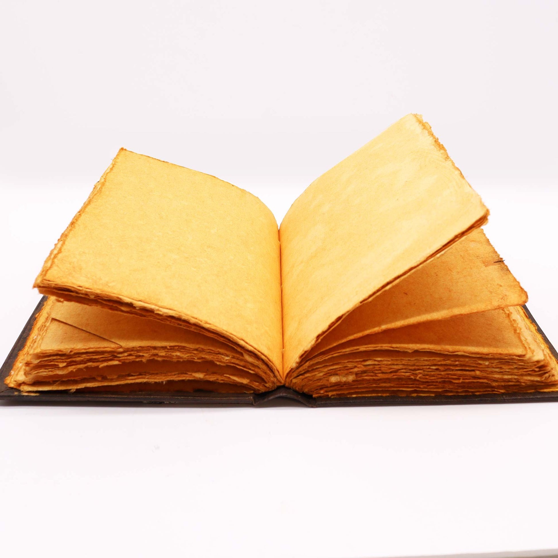 Hefty Brown Tan Book - Zinc Triple Moon Decor - 200 Deckle Edges Pages - 26x18cm