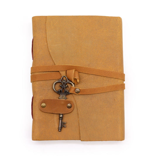Oiled Tan Leather & Key - 200 pages - 18x13cm