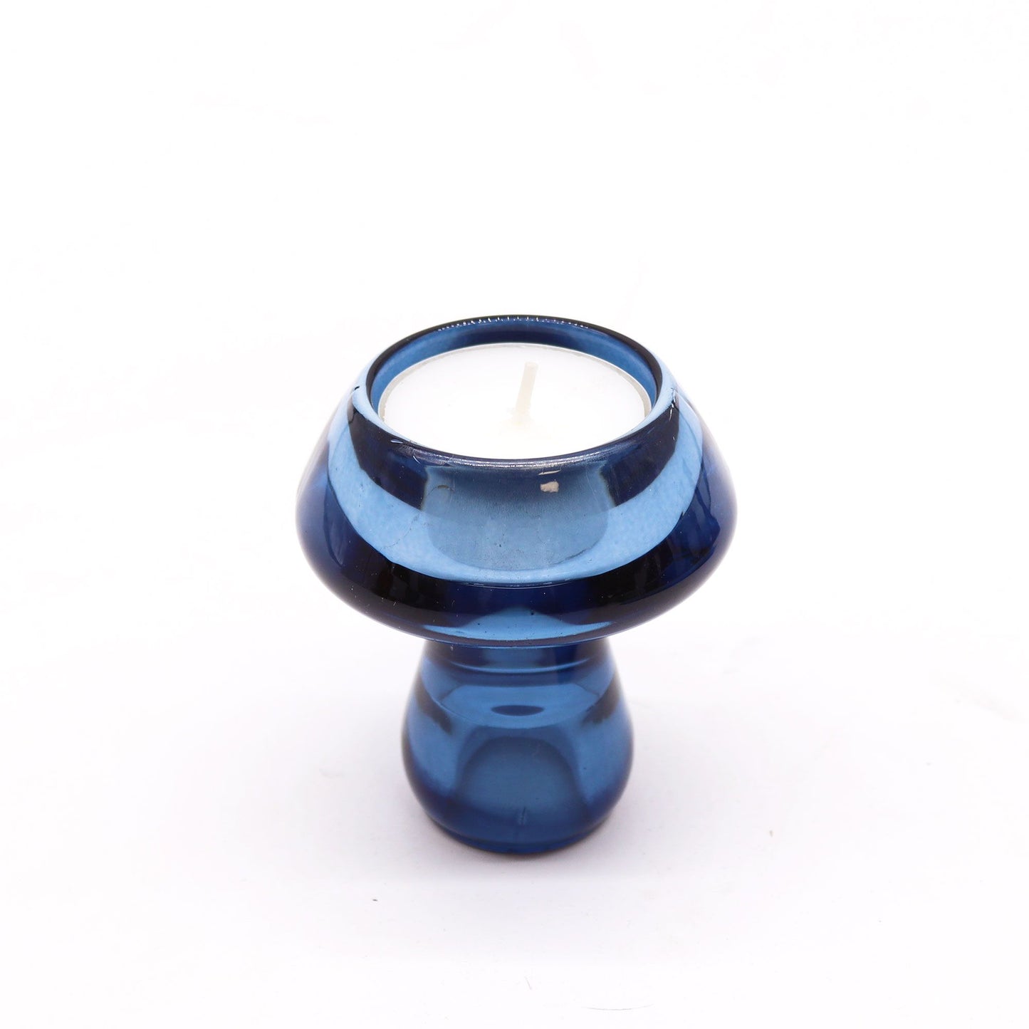 Pair of Mushroom Flip Dinner Candle / Tealight Holders - Royal Blue