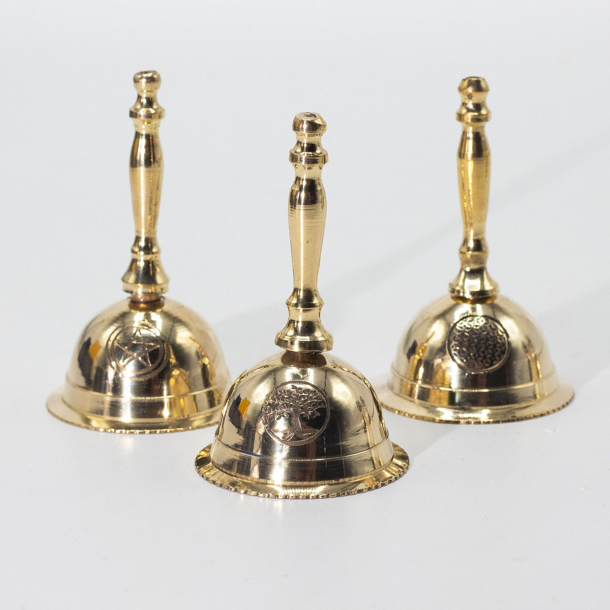 Small Altar Brass Bell - Flower of Life - 7cm