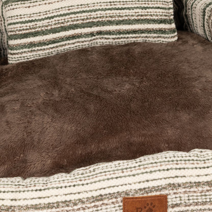 PAW Bed – Medium Sofa – Brown Stripes – 60 × 60 × 28cm