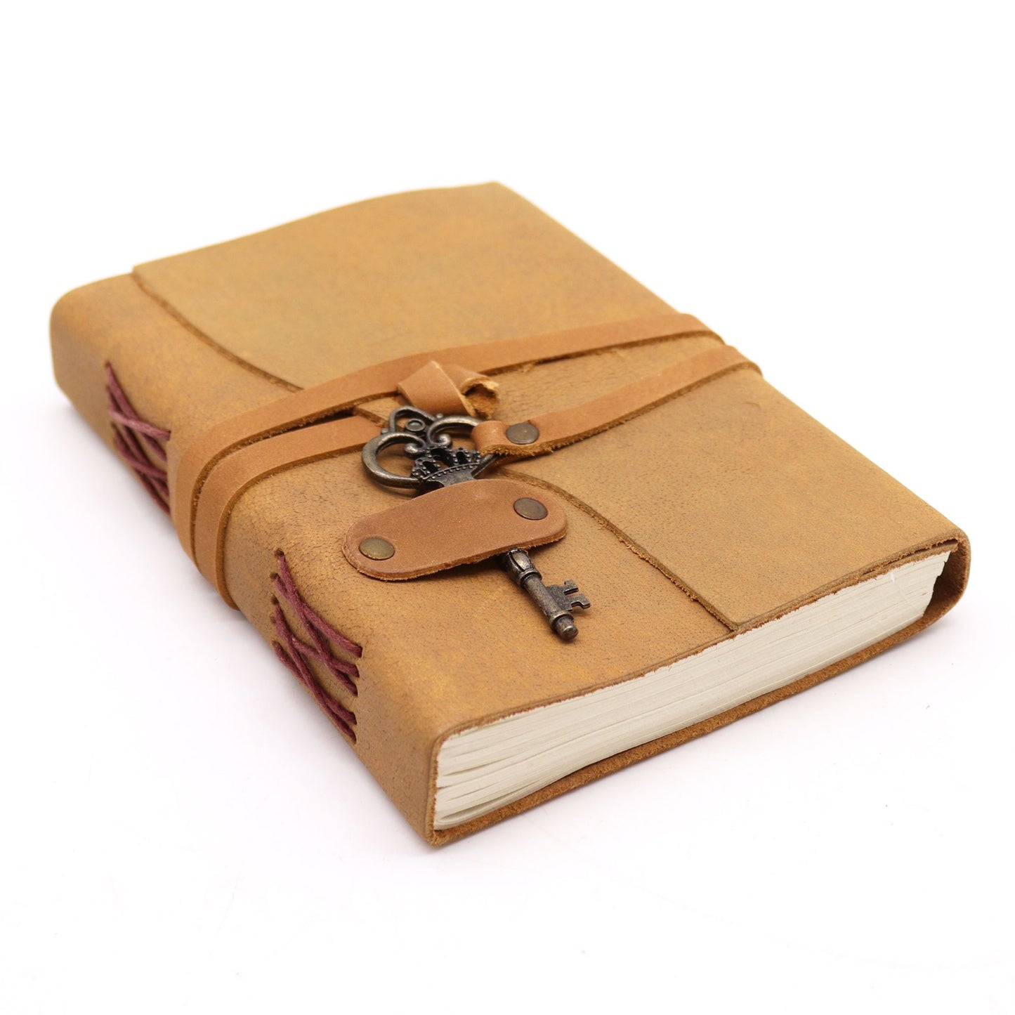 Oiled Tan Leather & Key - 200 pages - 18x13cm