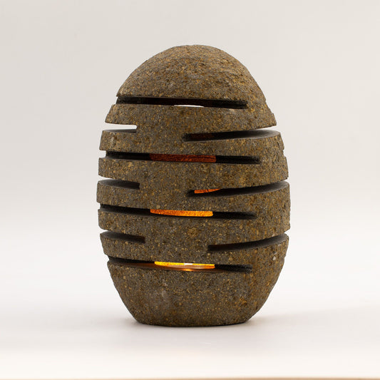 Natural Riverstone Candle Holder - Standing Stone Cut