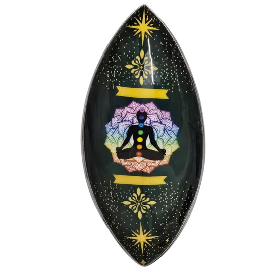 Enamelled Aluminum Incense Bowl - Lotus Buddha Chakra