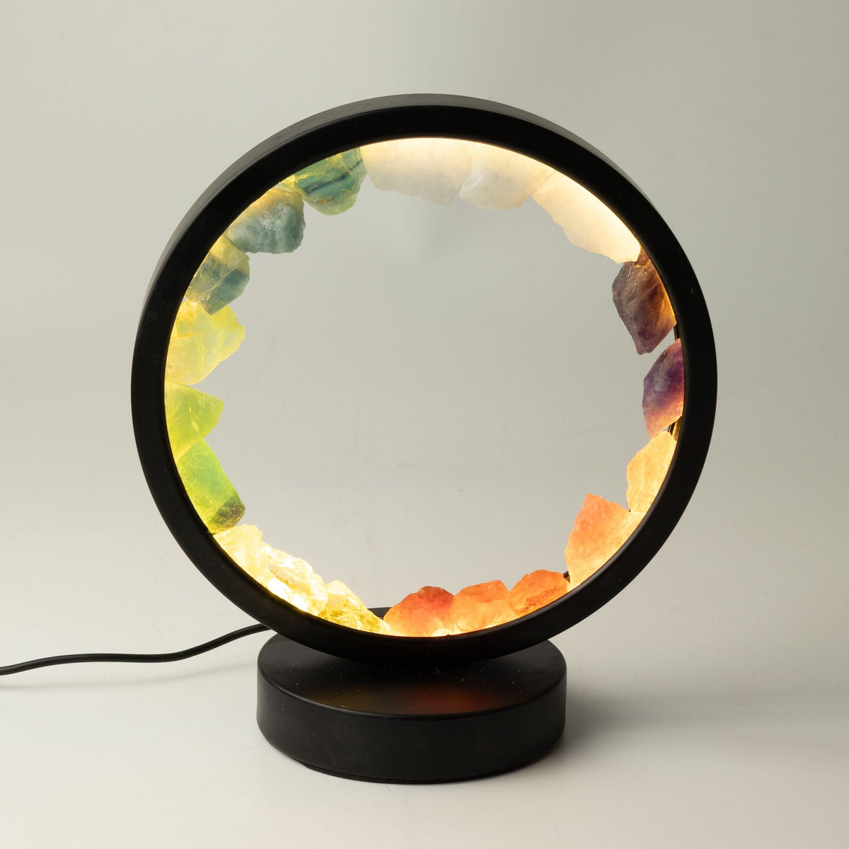 Gemstone Halo Lamp - 7 Chakra  - 7 Gems