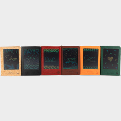 A5 Intention Note Book - LCD Wipe Screen - Brown Leather Effect - 80 Leafs
