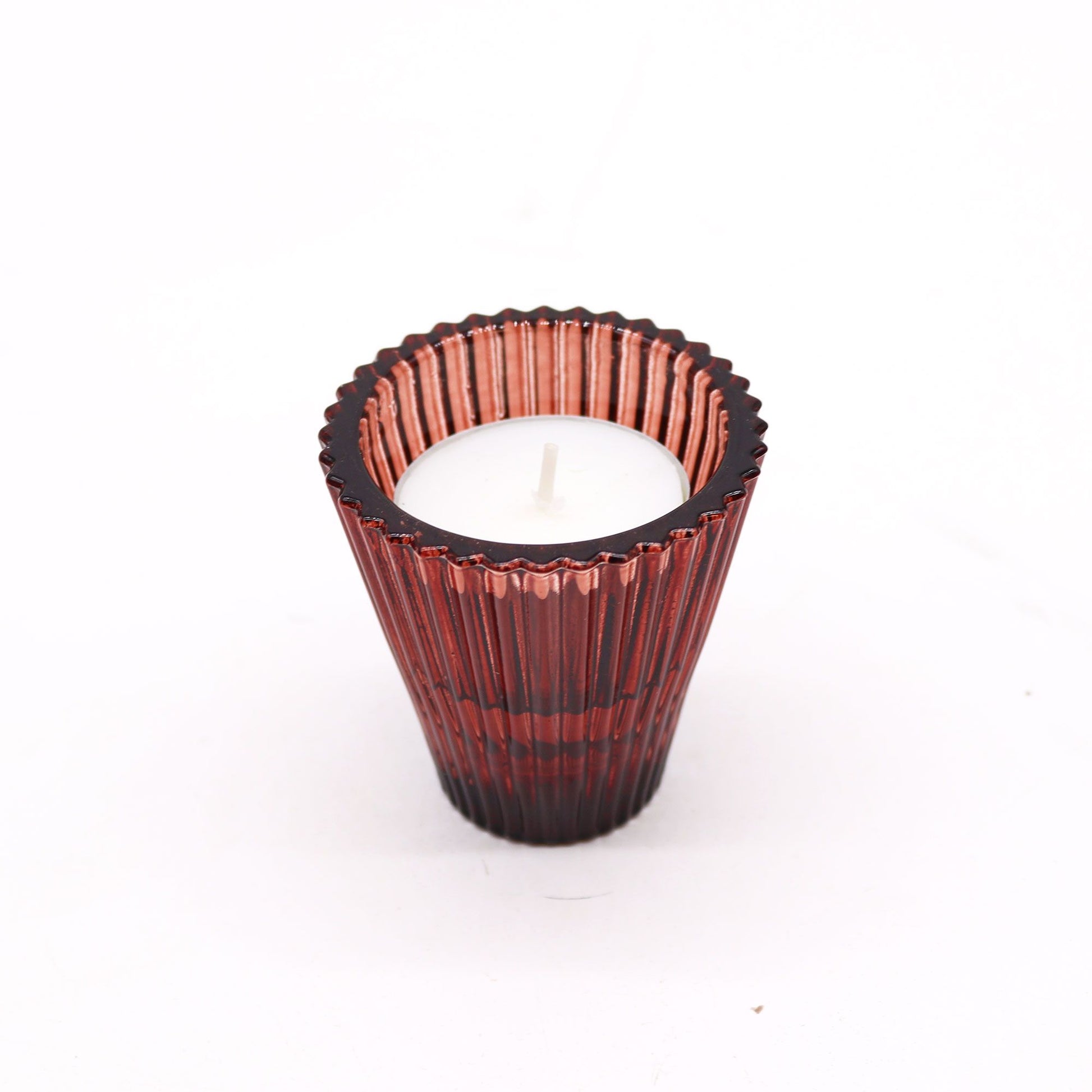 Pair of Flip Dinner Candle / Tealight Holders - Vampire Red