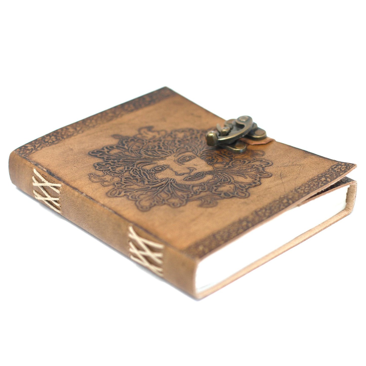 Leather Greenman Notebook - 20x15.5cm