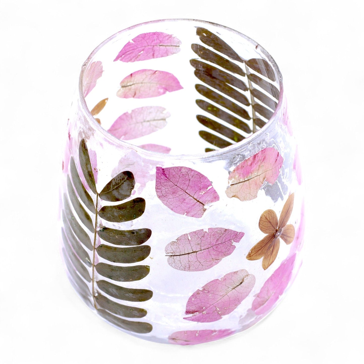 Natural Floral Glass - Vase Candle Holder - Primavera - (12x11cm)